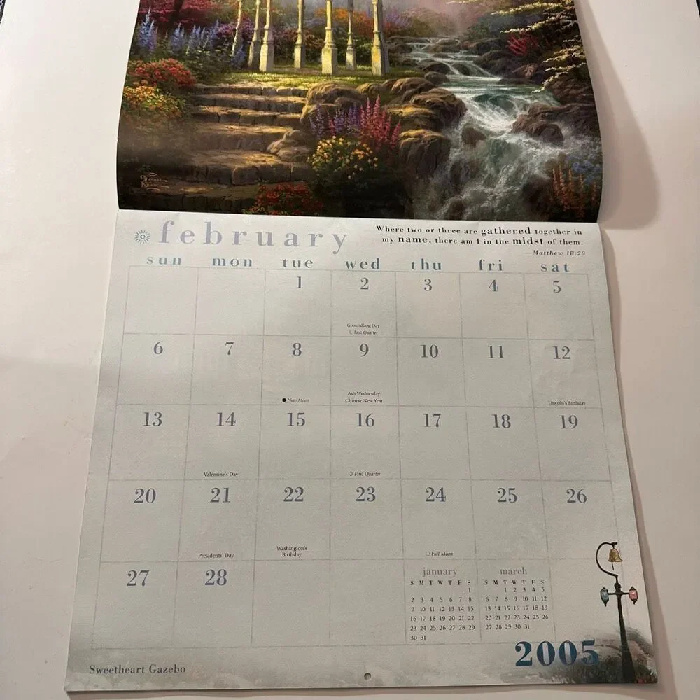 Thomas Kinkade Painter of Light Calendar with Scripture 2005 Wall Calendar